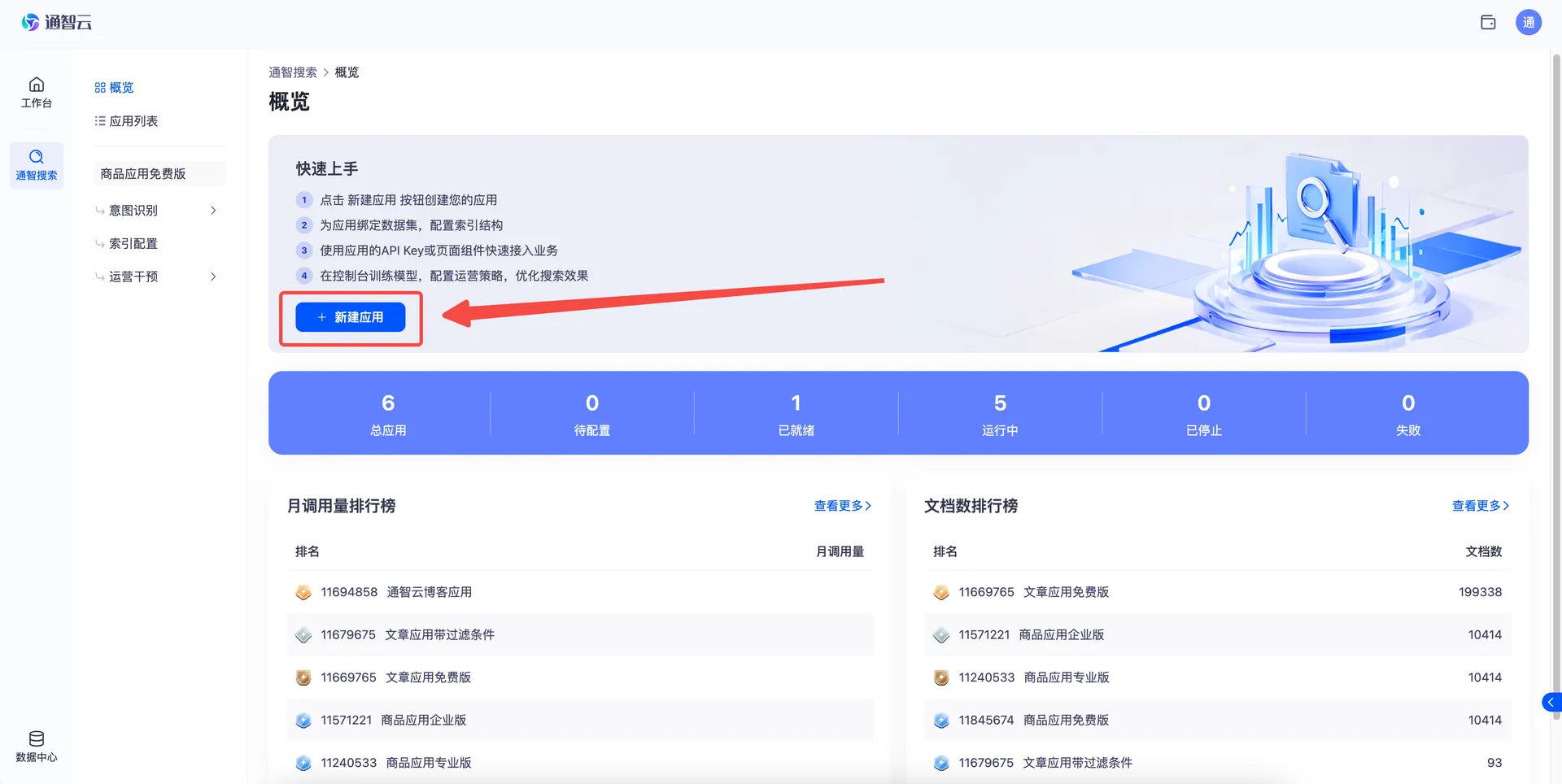通智搜索概览页